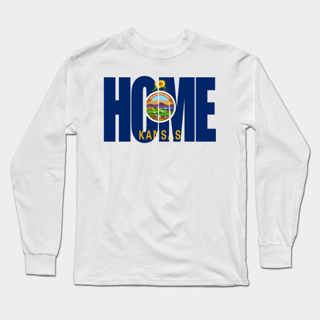 Kansas Home - State Flag Long Sleeve T-Shirt by DonDota